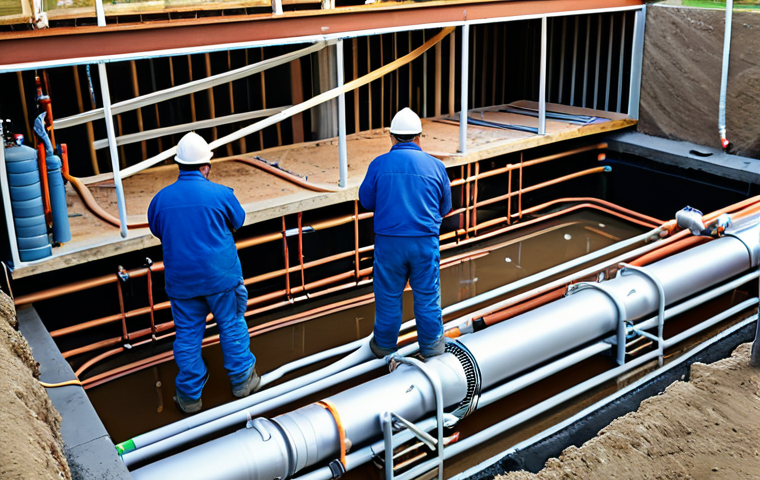 지열 냉난방 시스템의 운영 성능 평가 - Geothermal Installation**

"Geothermal system installation in progress, showing buried pipes and a h...