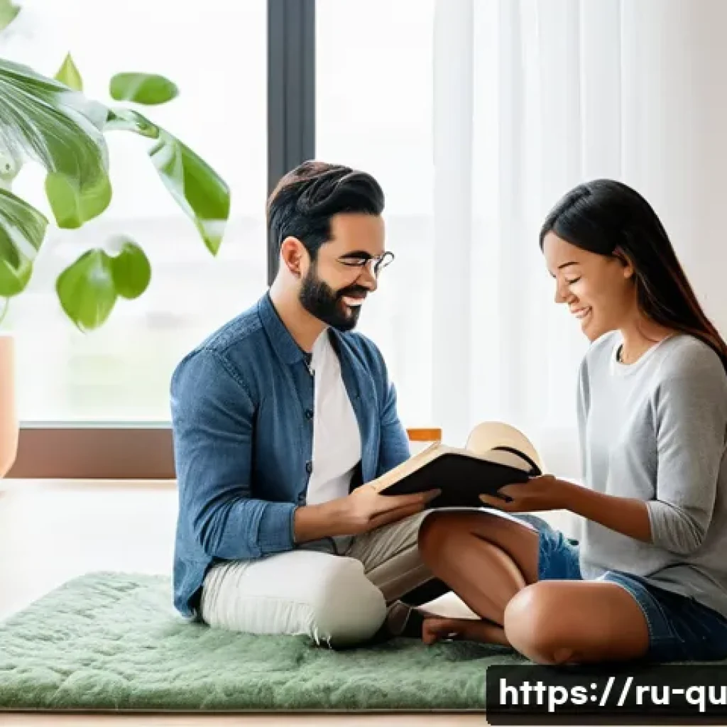 지열 냉난방 시스템의 설치 전 체크 리스트 - **Prompt:** A cozy, modern living room bathed in soft, natural light, where a family of three (fathe...