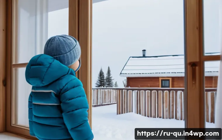 지열 냉난방 시스템의 에너지 소비 효율 분석 - **Prompt:** A cozy, modern Russian home exterior in winter. Snow is gently falling. In the foregroun...