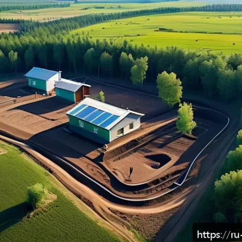 Home 33 지열 냉난방 시스템의 설치 장소에 대한 고려 - A detailed aerial view of a gently sloping rural landscape in Russia, showing a well-planned geother...