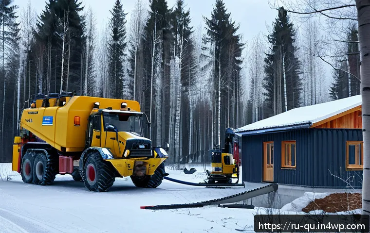 지열 냉난방 시스템 설치 가이드 - A modern suburban Russian home with a geothermal heating and cooling system installation in progress...