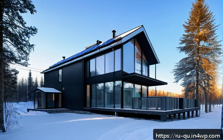 지열 냉난방 시스템의 최신 트렌드 - A modern, energy-efficient home equipped with a cutting-edge geothermal heating and cooling system i...